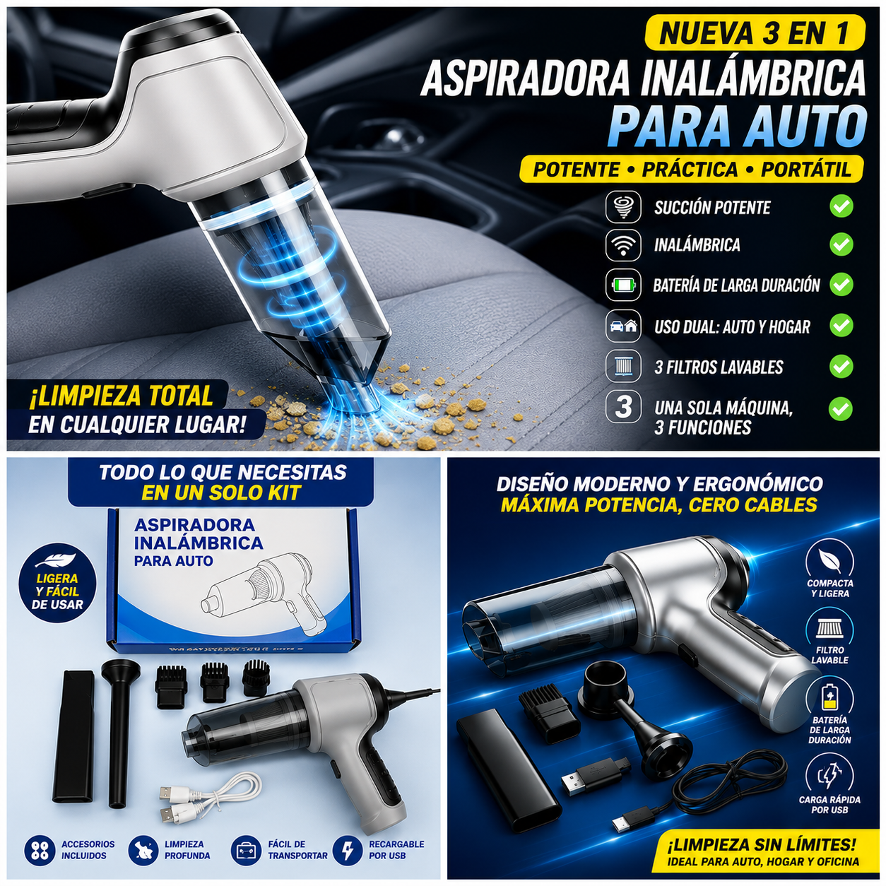 Aspiradora 3-en-1